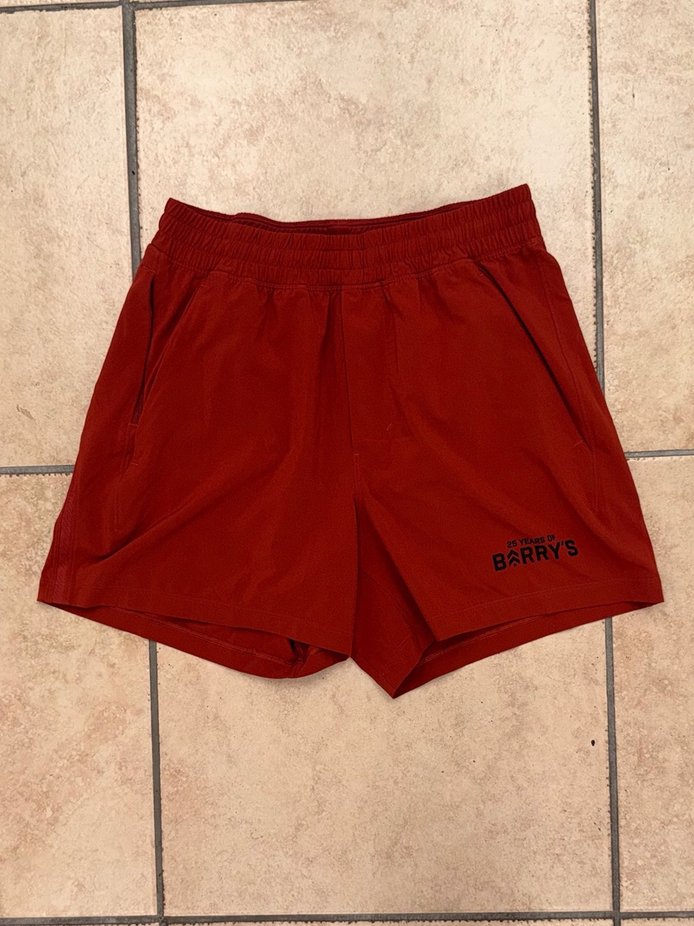 Lululemon Pace Breaker Shorts Barry’s Logo Red Men’s Sz Small Active Gym Run